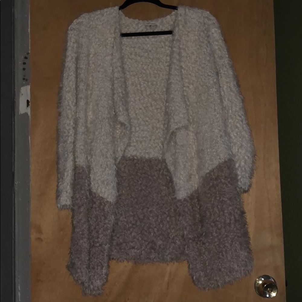 Fuzzy oversized sweater.